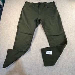Jachs NY Mens Slim Fit Chino Pants Olive Green Stretch Twill 38x30